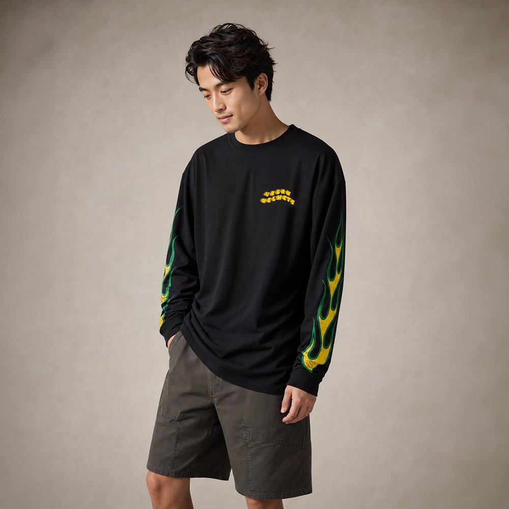 Camiseta Urban Black Manga Longa Fire Bell