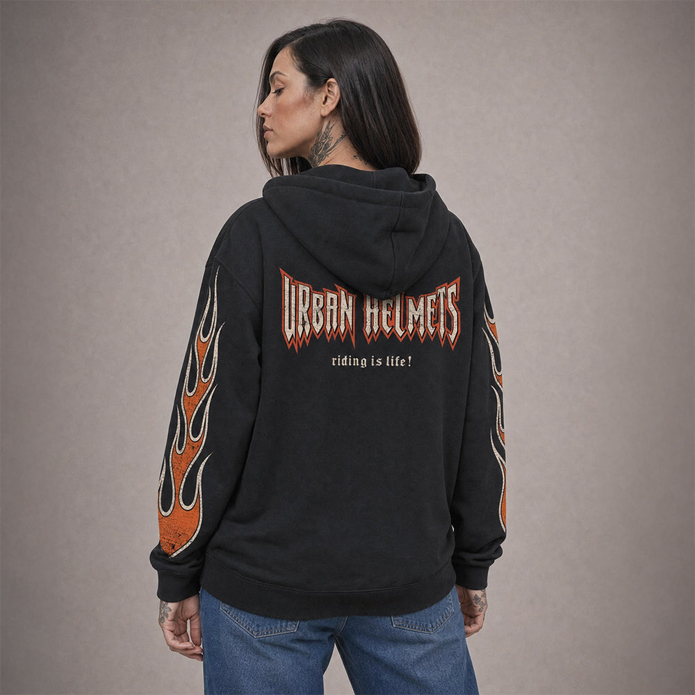 Casaco Urban Hoodie Black Rock Skull