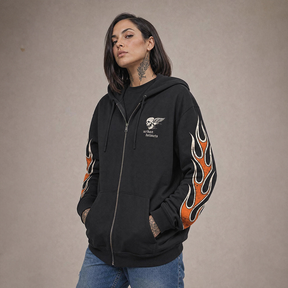 Casaco Urban Hoodie Black Rock Skull