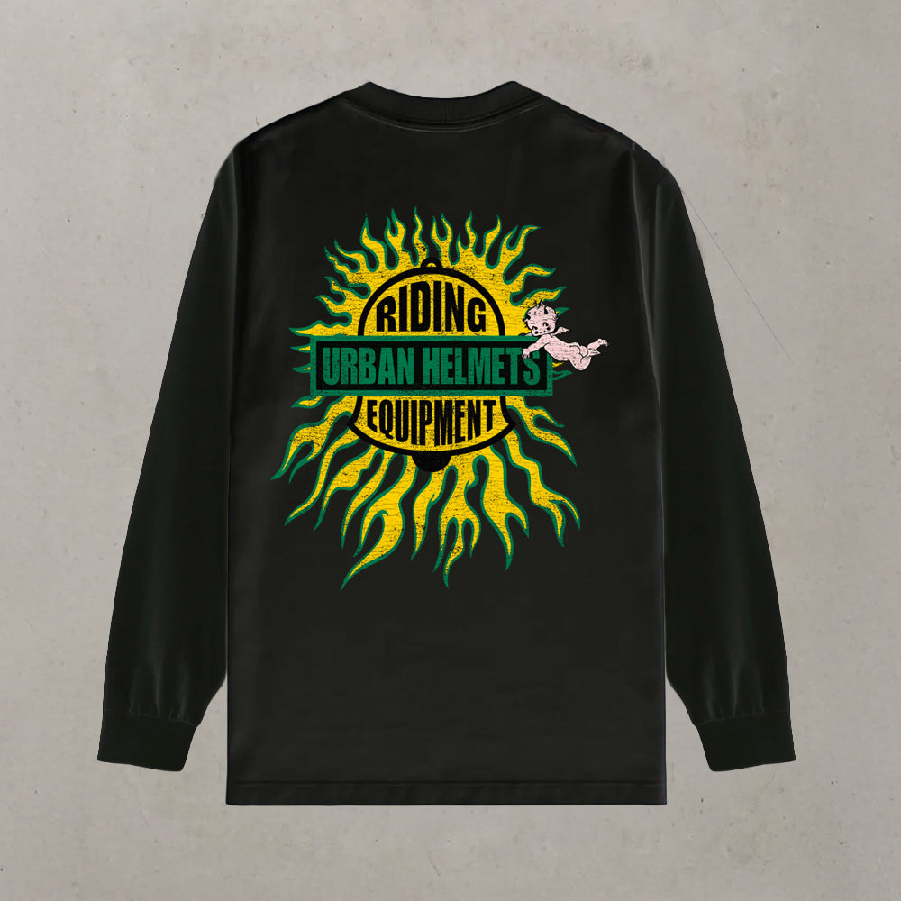 Camiseta Urban Black Manga Longa Fire Bell