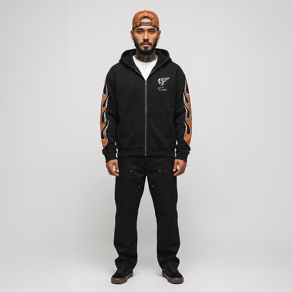 Casaco Urban Hoodie Black Rock Skull
