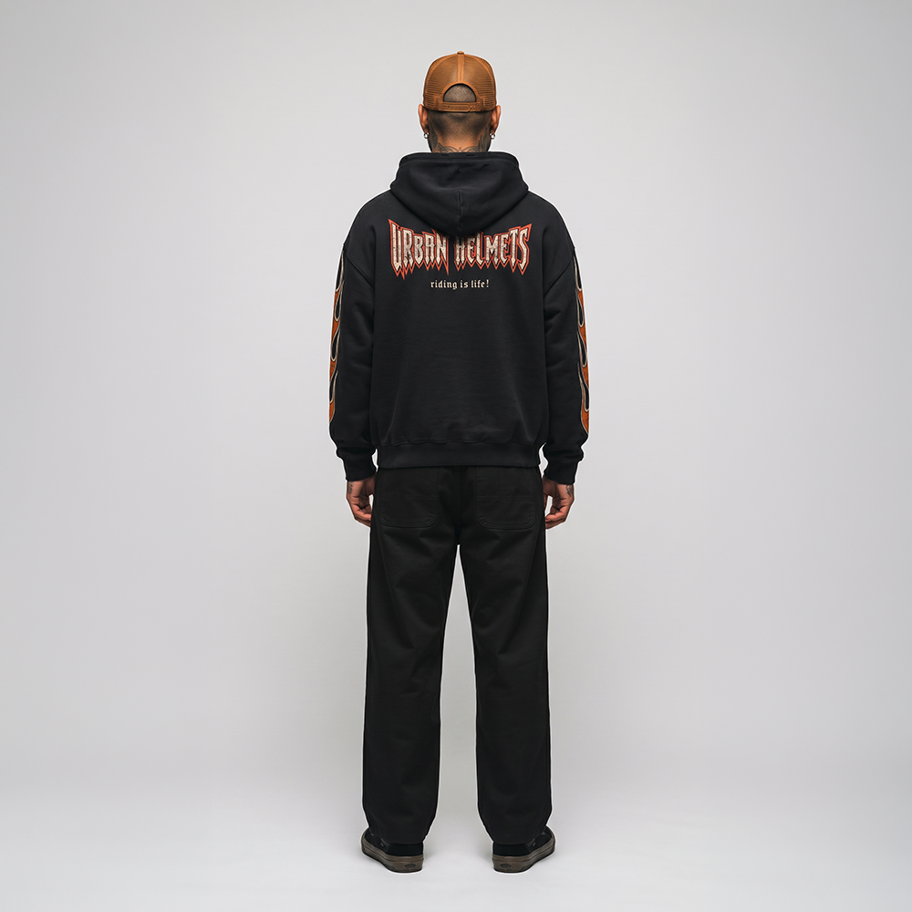 Casaco Urban Hoodie Black Rock Skull