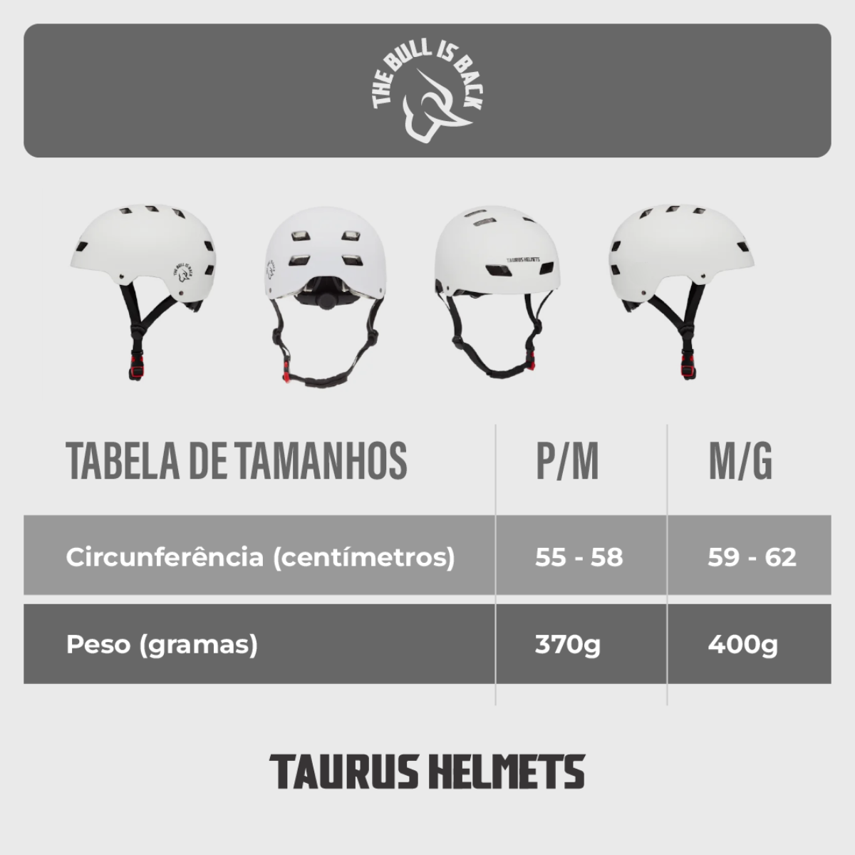 Capacete Taurus Sports The Bull Branco