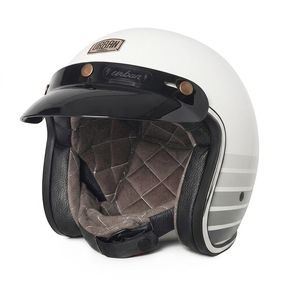 Capacete Urban Tracer Gray Stripes Branco