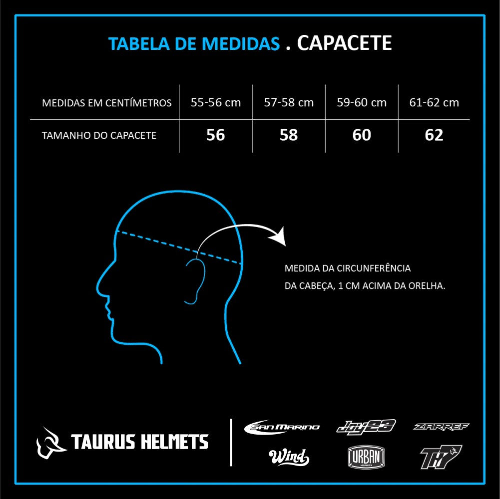 Capacete TH7 Preto Brilho