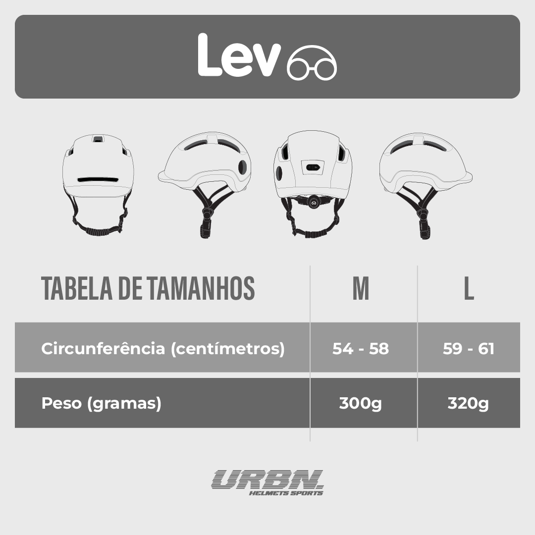 Capacete Urban Sports Lev Matte Black